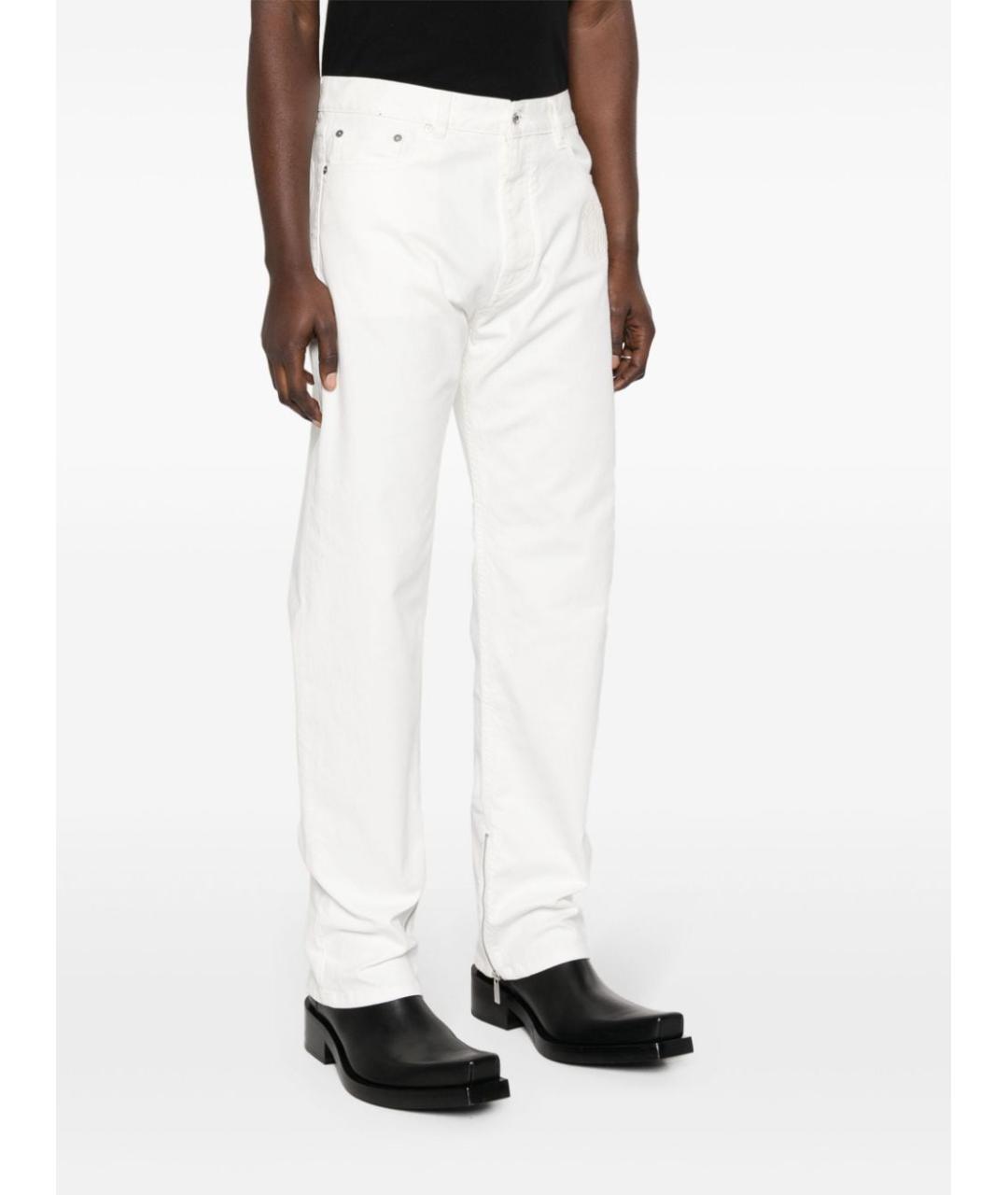 OFF-WHITE Белые хлопковые прямые джинсы, фото 5