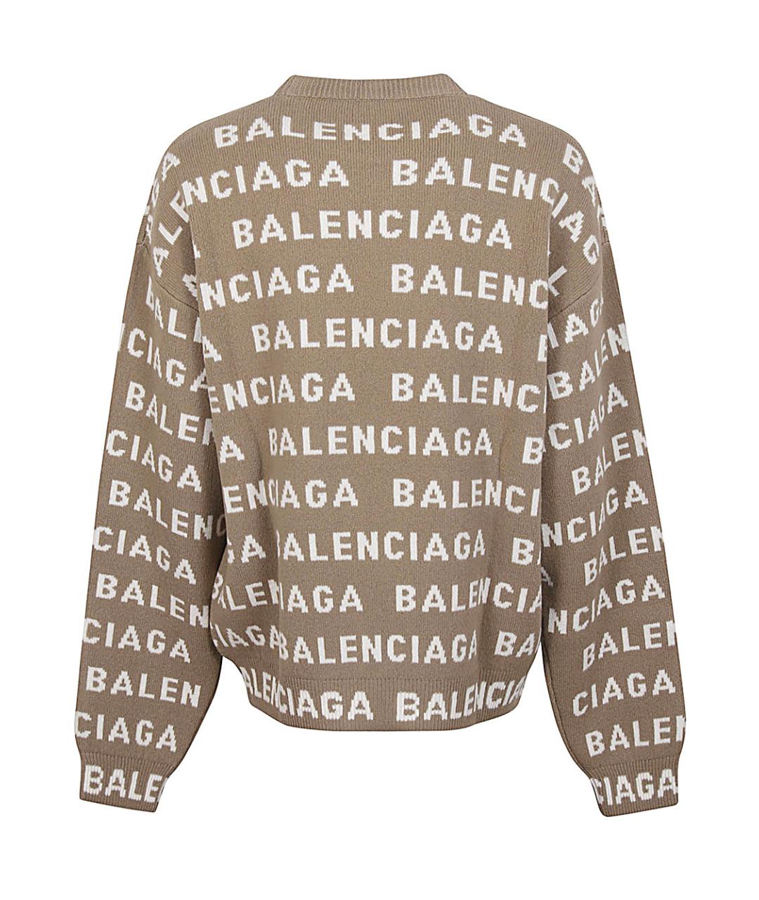 BALENCIAGA Бежевый шерстяной джемпер / свитер, фото 2