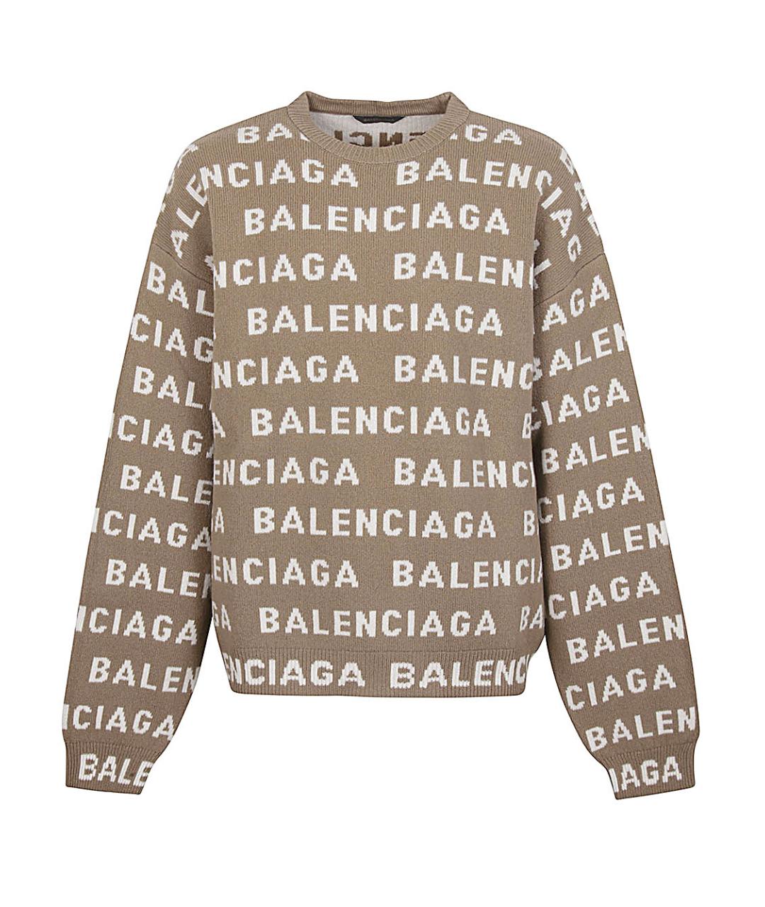 BALENCIAGA Бежевый шерстяной джемпер / свитер, фото 1