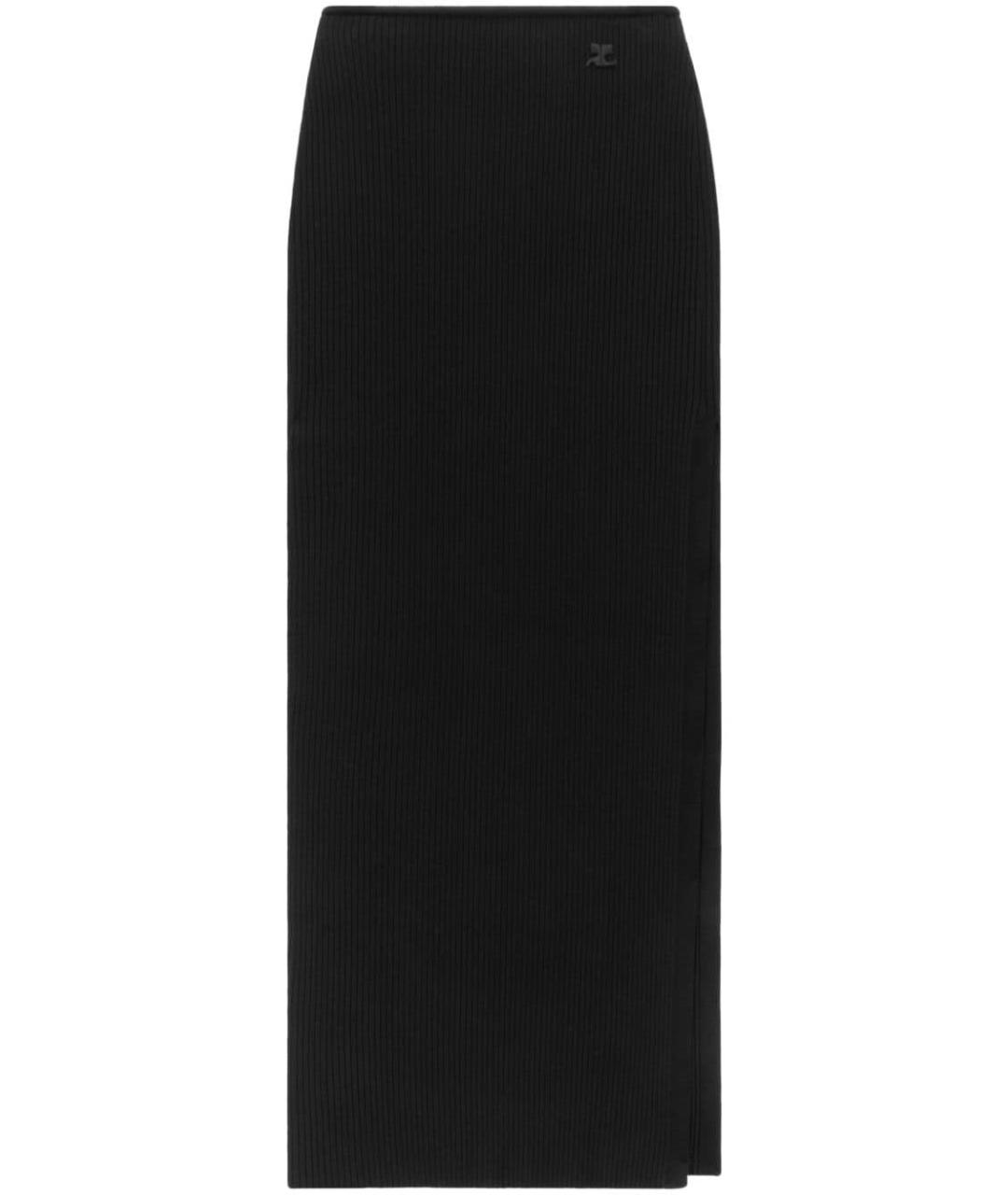 COURREGES Черная полиэстеровая юбка макси, фото 1