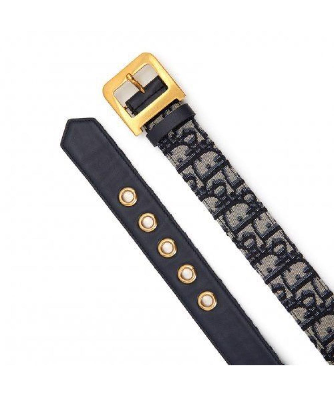 CHRISTIAN DIOR Синий кожаный ремень, фото 3