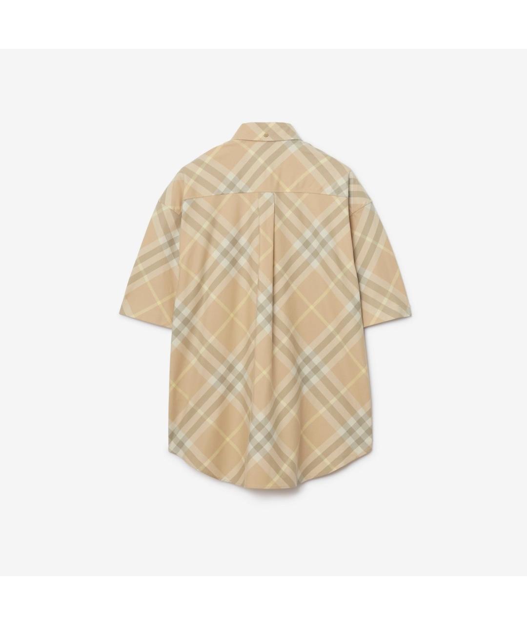 BURBERRY Бежевая хлопковая кэжуал рубашка, фото 4