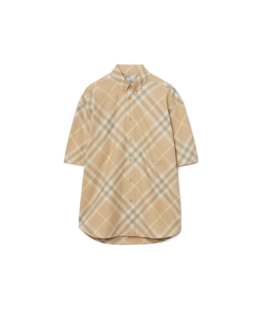 BURBERRY Бежевая хлопковая кэжуал рубашка, фото 1