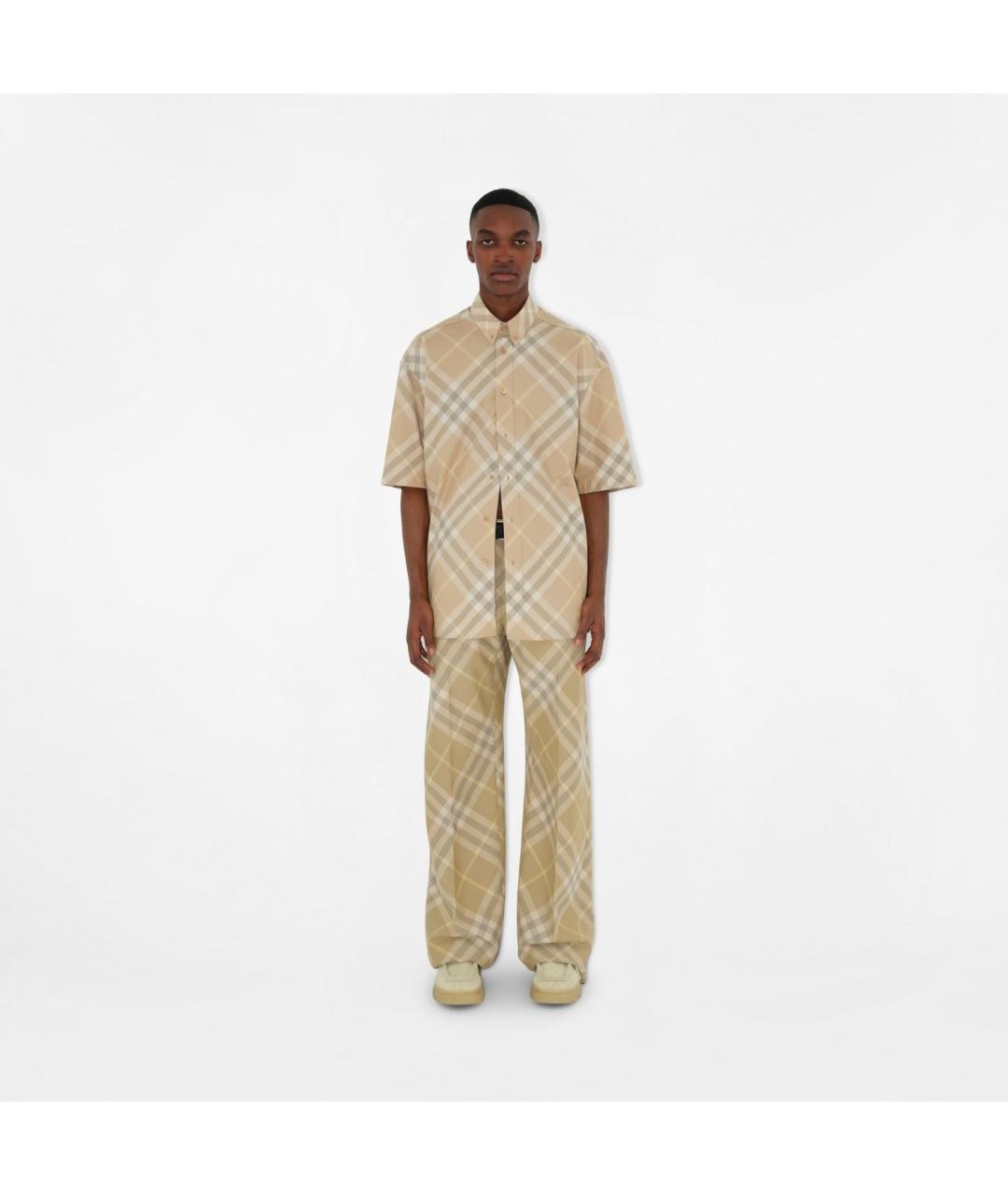 BURBERRY Бежевая хлопковая кэжуал рубашка, фото 2