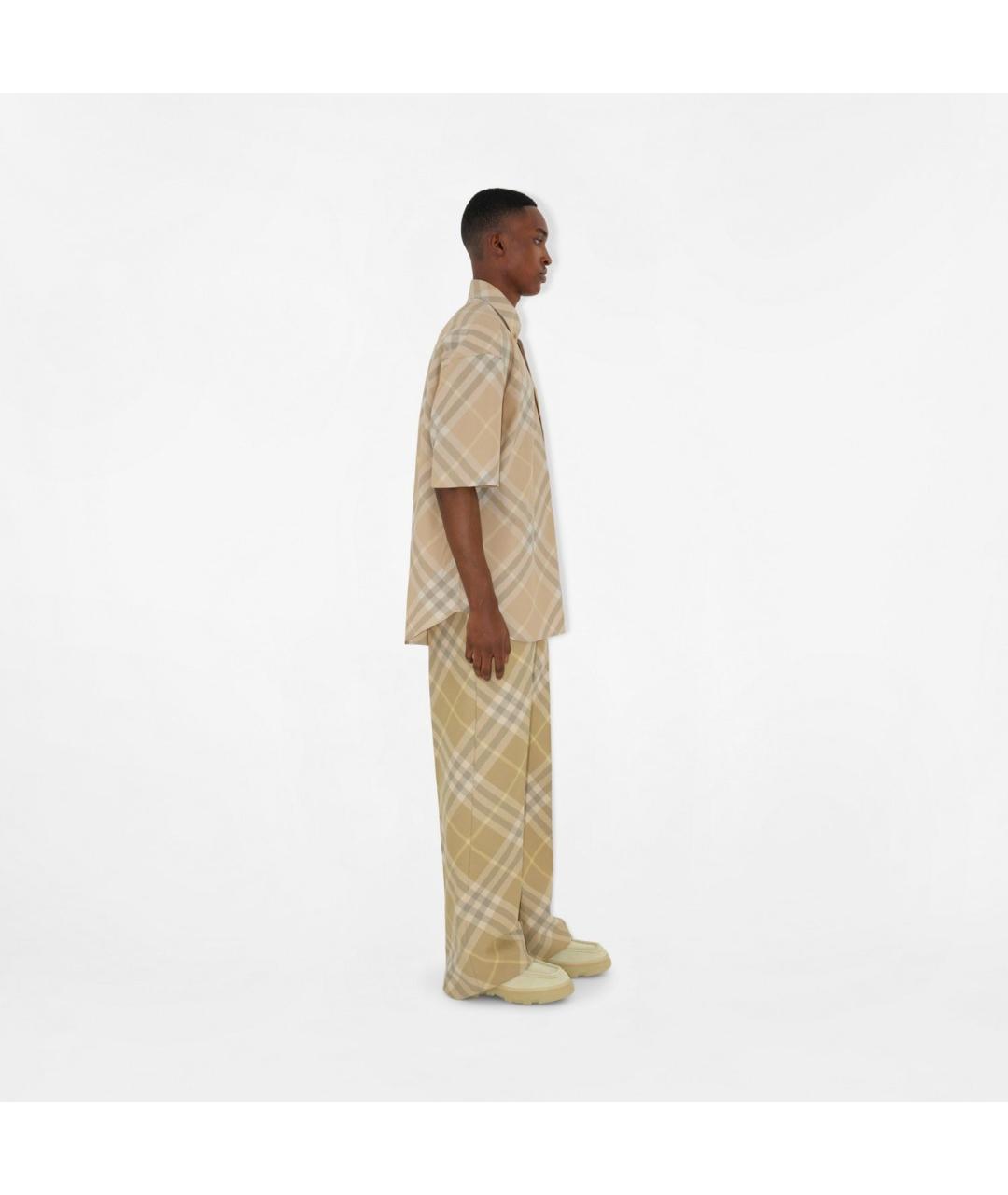 BURBERRY Бежевая хлопковая кэжуал рубашка, фото 3