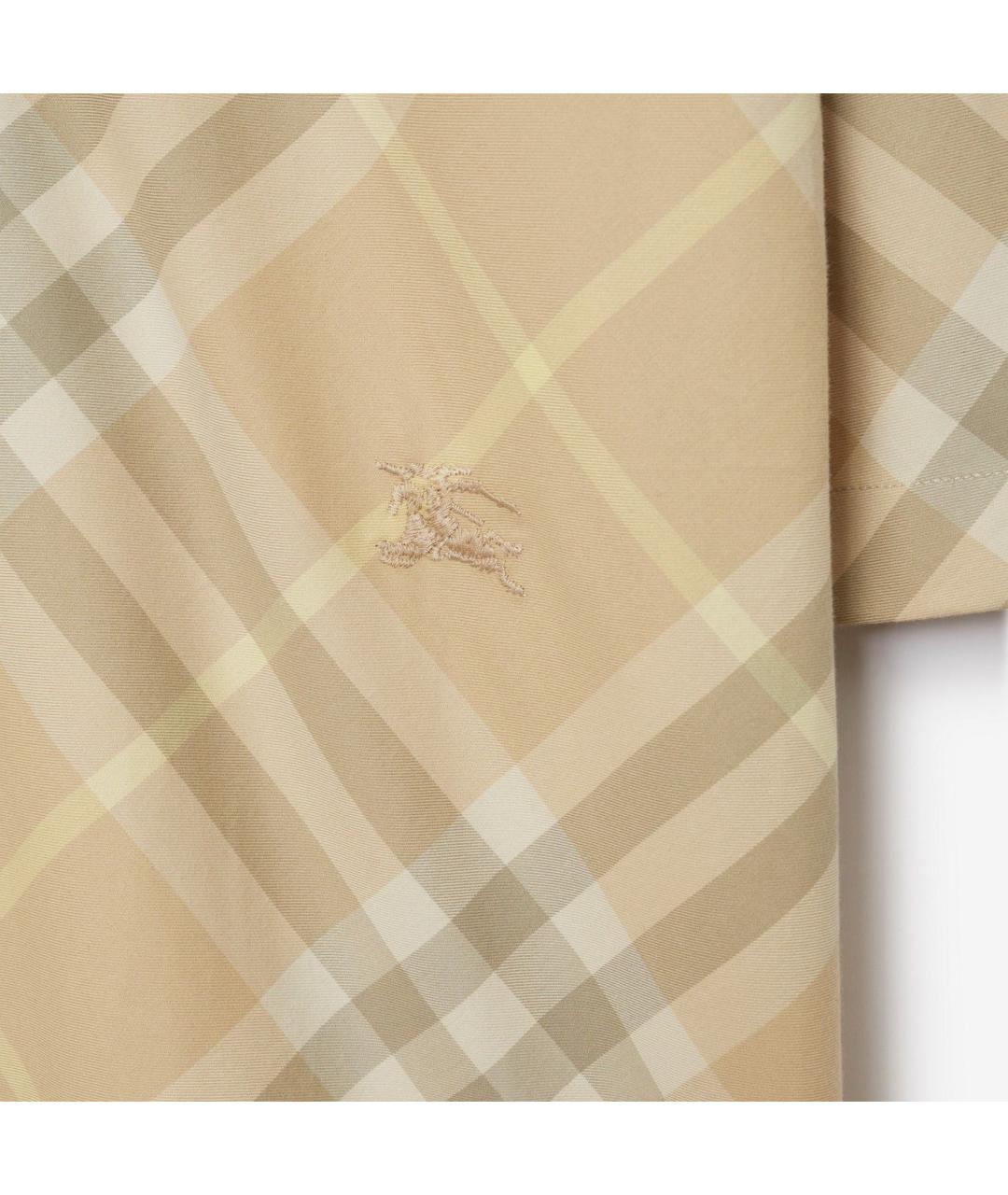 BURBERRY Бежевая хлопковая кэжуал рубашка, фото 5