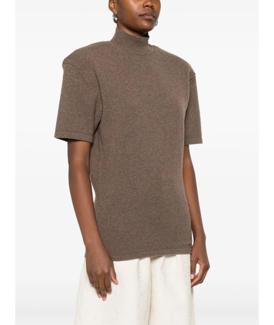 JACQUEMUS Коричневая шерстяная футболка, фото 5