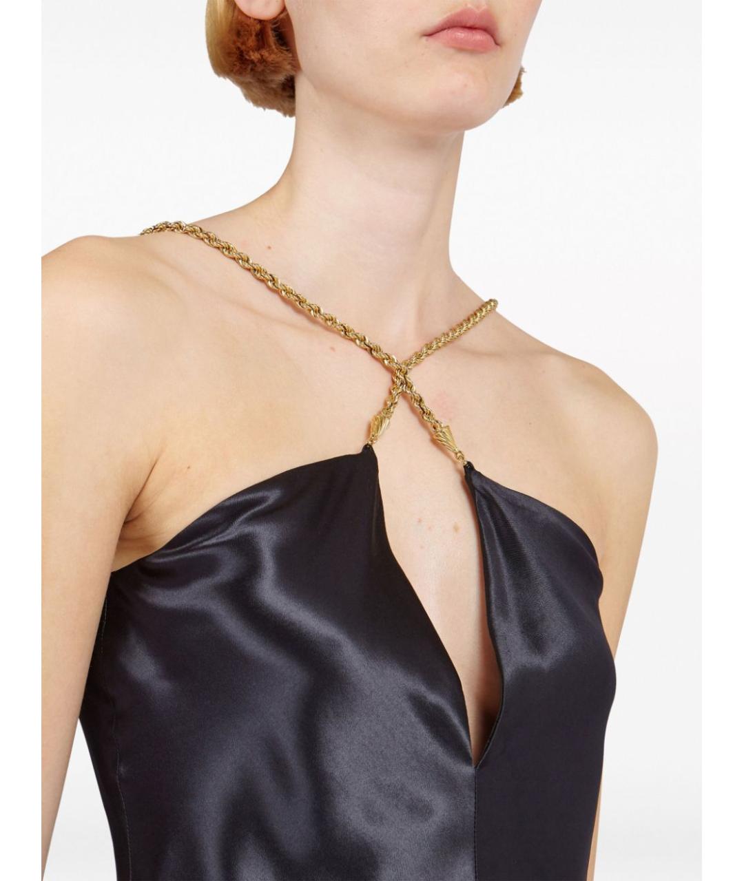 FERRAGAMO Черная вискозная майка, фото 4