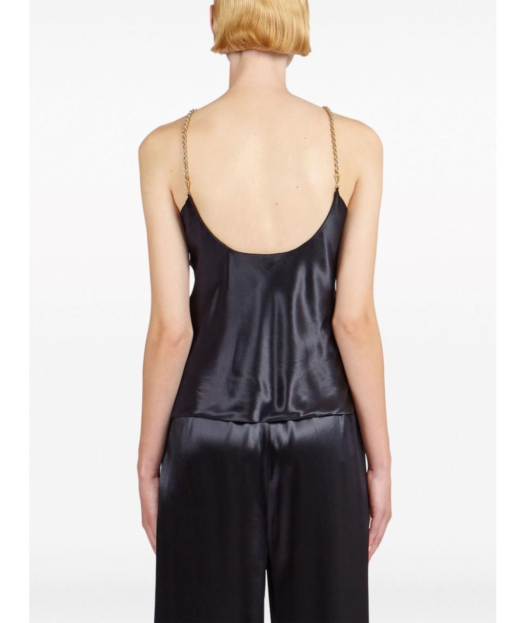 FERRAGAMO Черная вискозная майка, фото 5