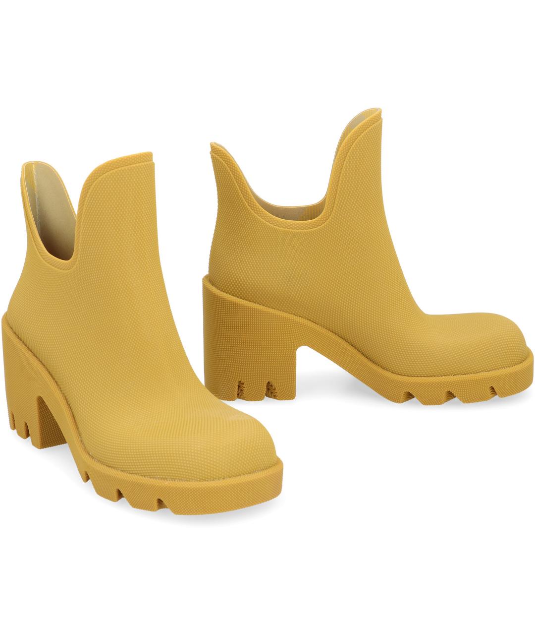 BURBERRY Желтые синтетические ботинки, фото 2
