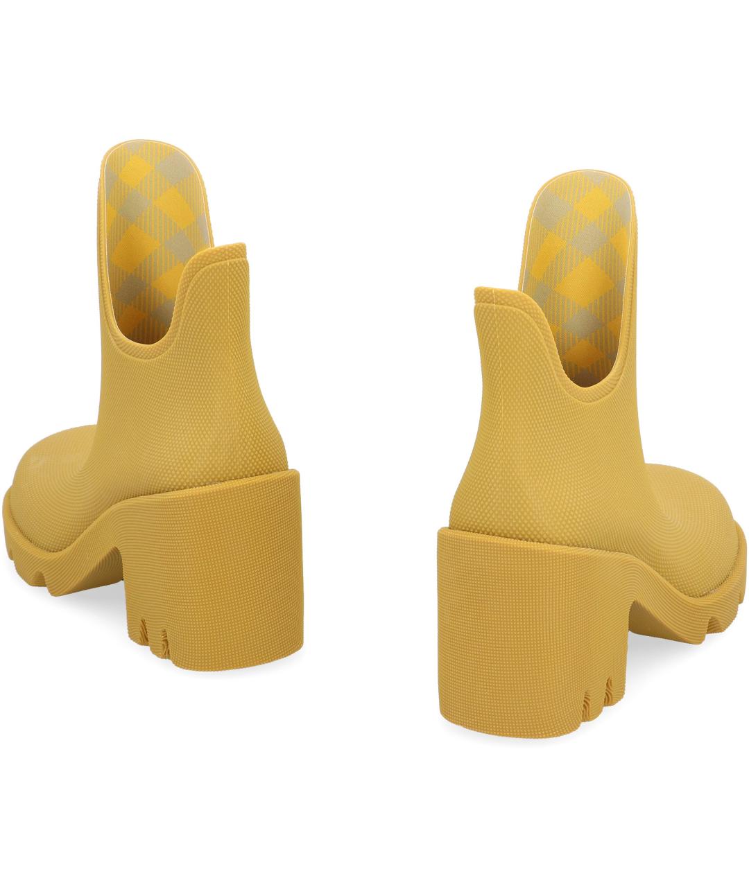 BURBERRY Желтые синтетические ботинки, фото 3