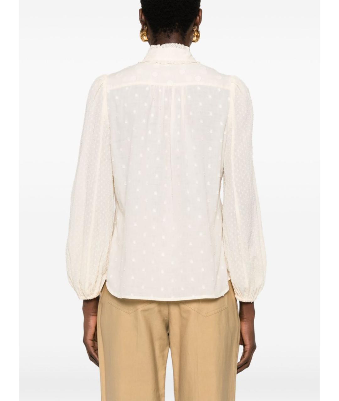 ZIMMERMANN Бежевая хлопковая рубашка, фото 3