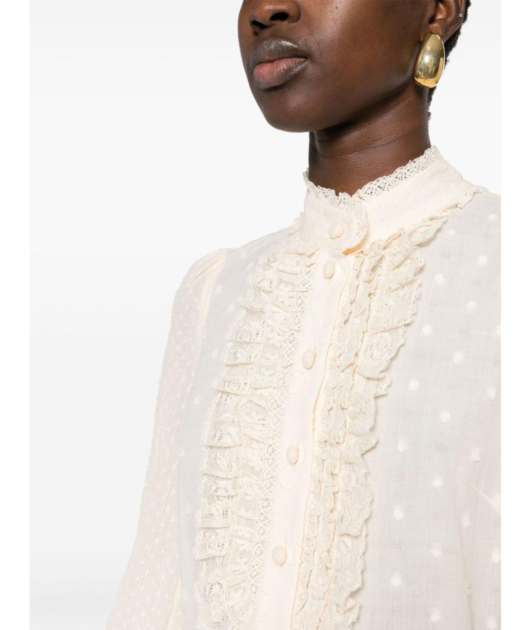 ZIMMERMANN Бежевая хлопковая рубашка, фото 2