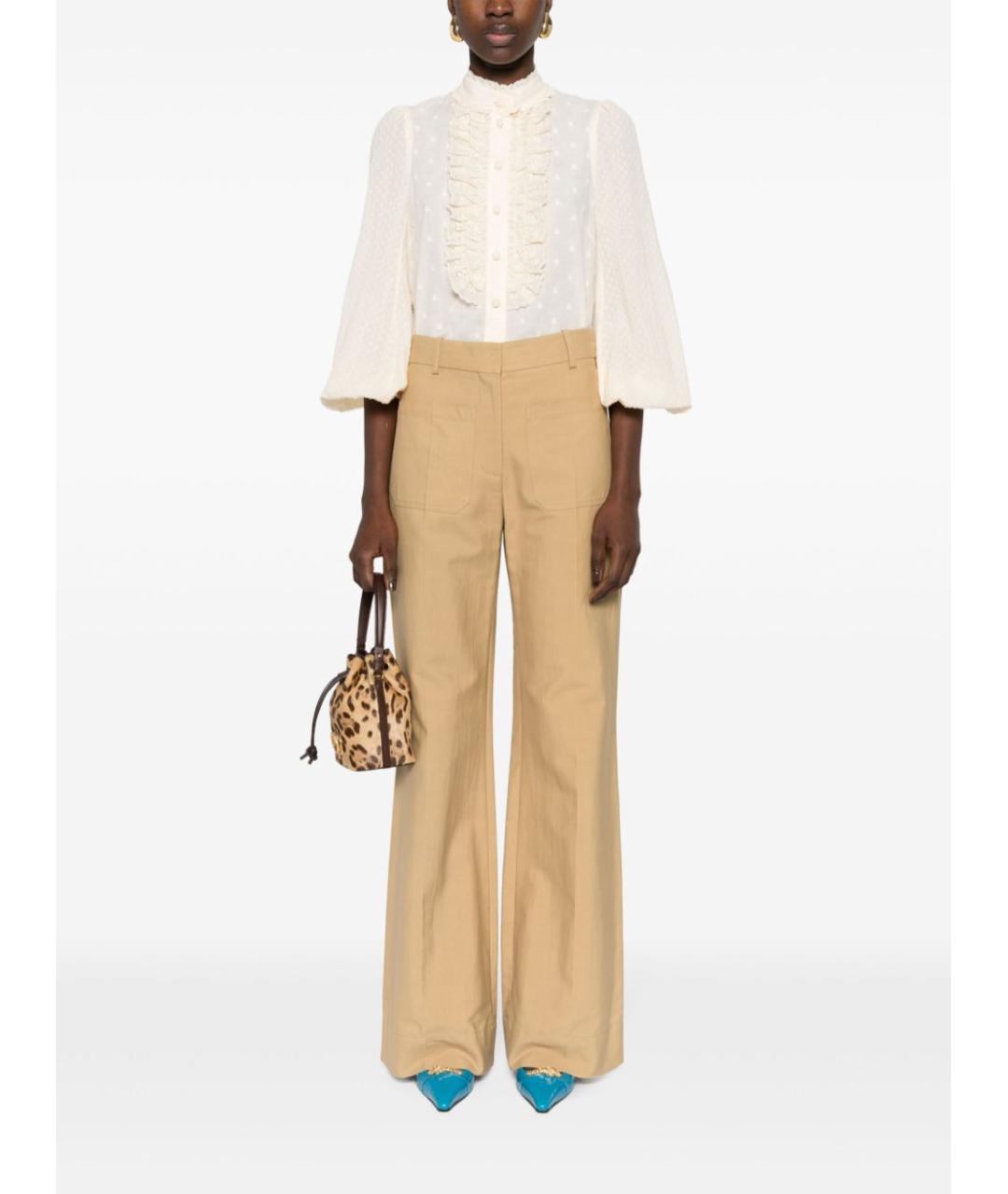 ZIMMERMANN Бежевая хлопковая рубашка, фото 5