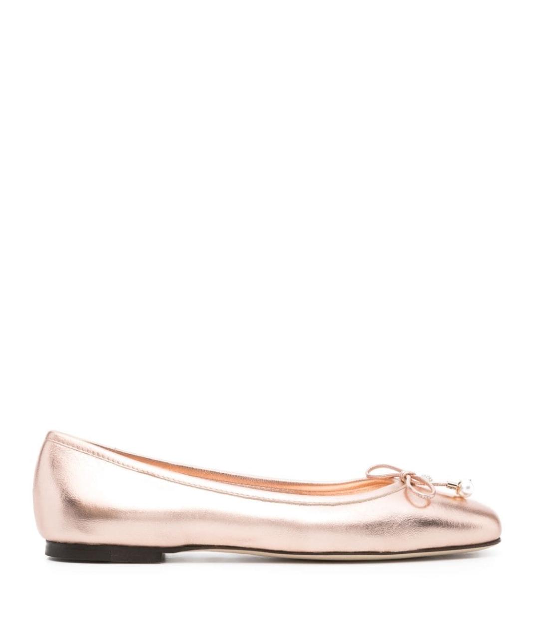 JIMMY CHOO Розовые кожаные балетки, фото 1
