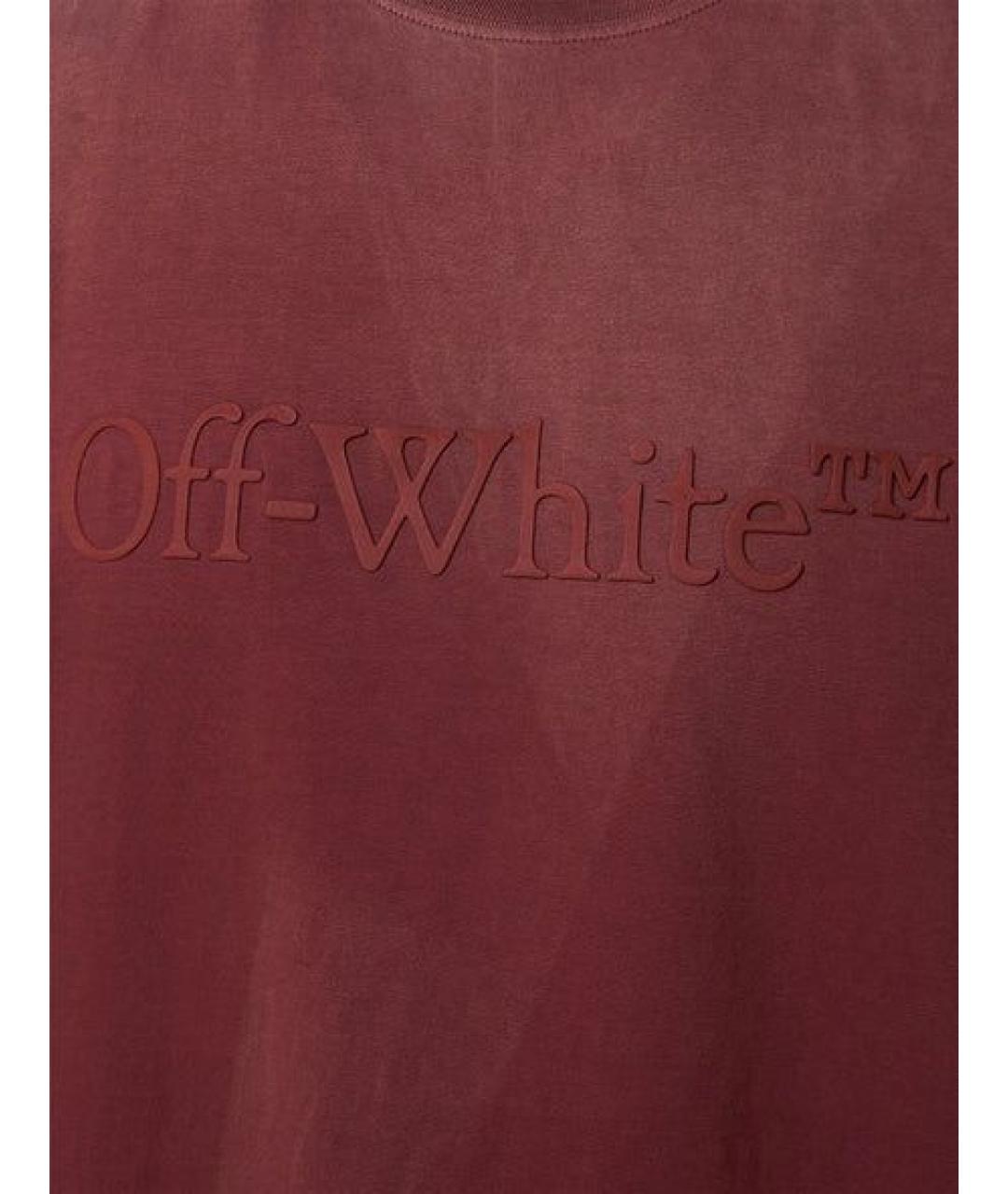 OFF-WHITE Красная хлопковая футболка, фото 3