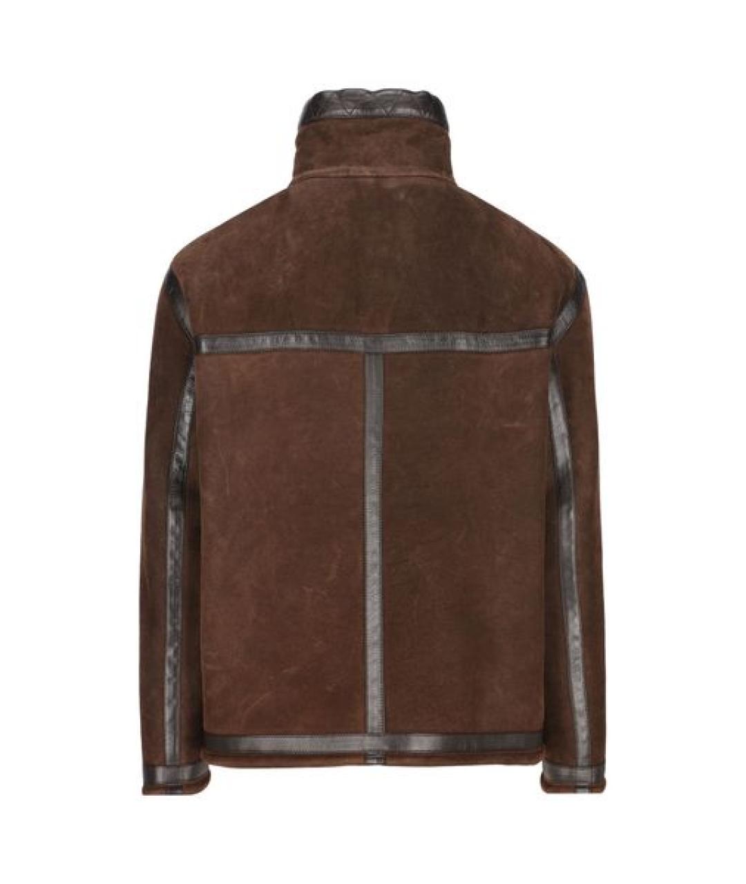 FENDI Коричневая кожаная дубленка/шуба, фото 2