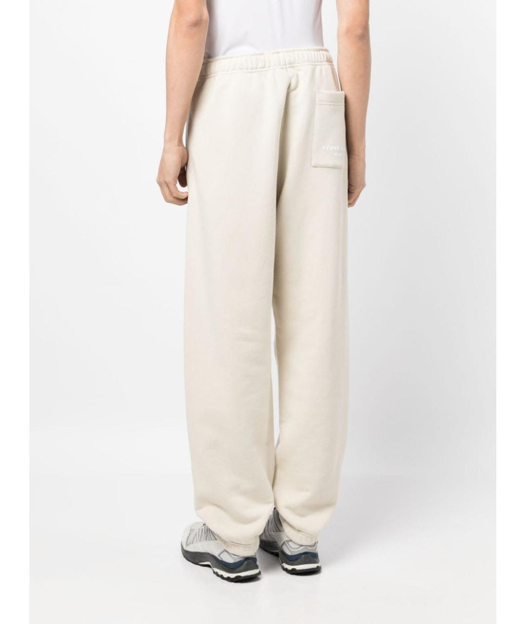 STONE ISLAND Бежевые хлопковые повседневные брюки, фото 4