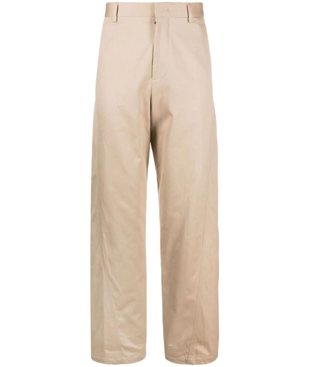 LANVIN Бежевые хлопковые повседневные брюки, фото 1