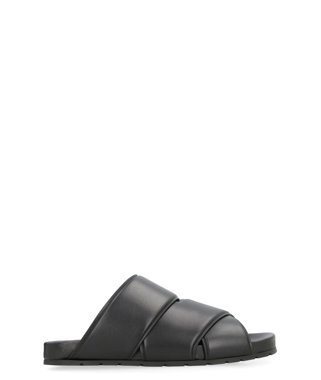 BOTTEGA VENETA Черные кожаные сандалии, фото 1