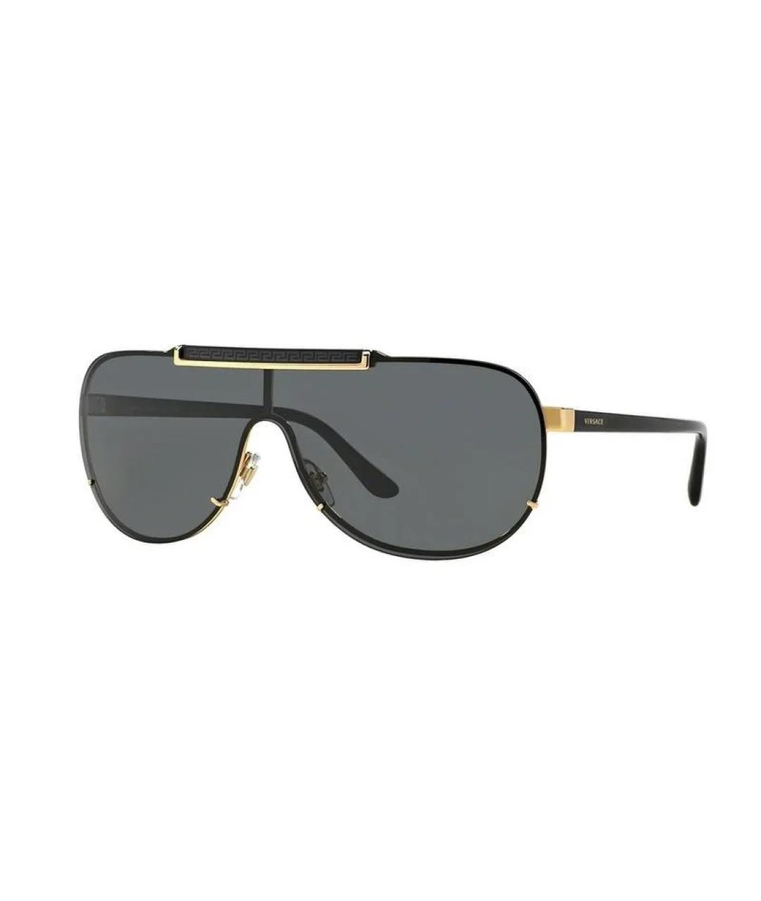 VERSACE Черные металлические солнцезащитные очки, фото 1