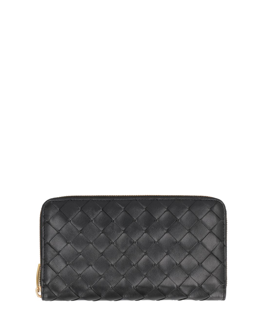 BOTTEGA VENETA Черный кожаный кошелек, фото 1