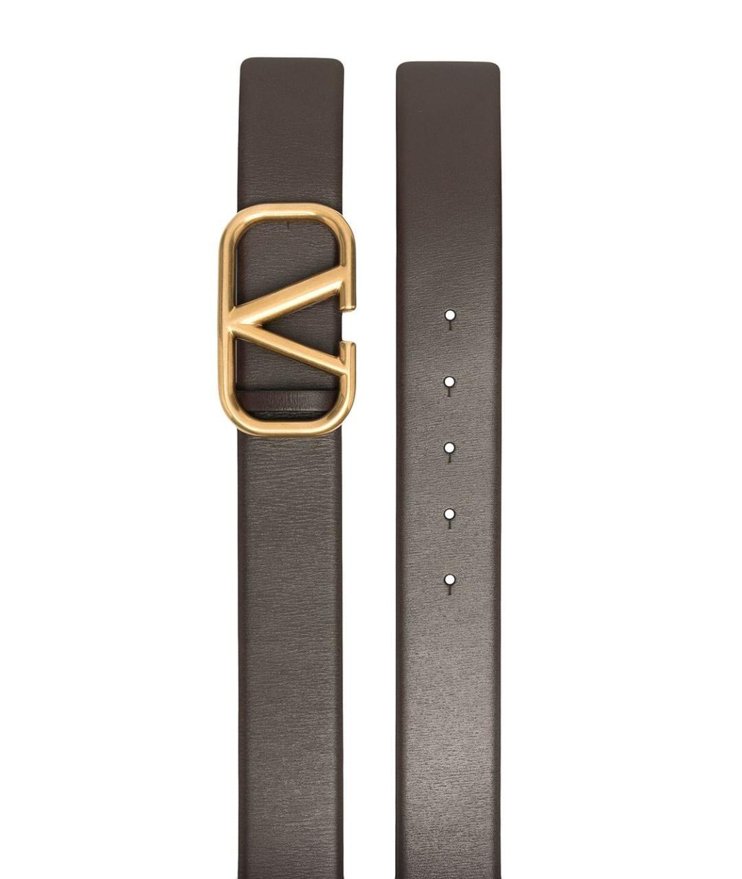 VALENTINO Коричневый кожаный ремень, фото 2