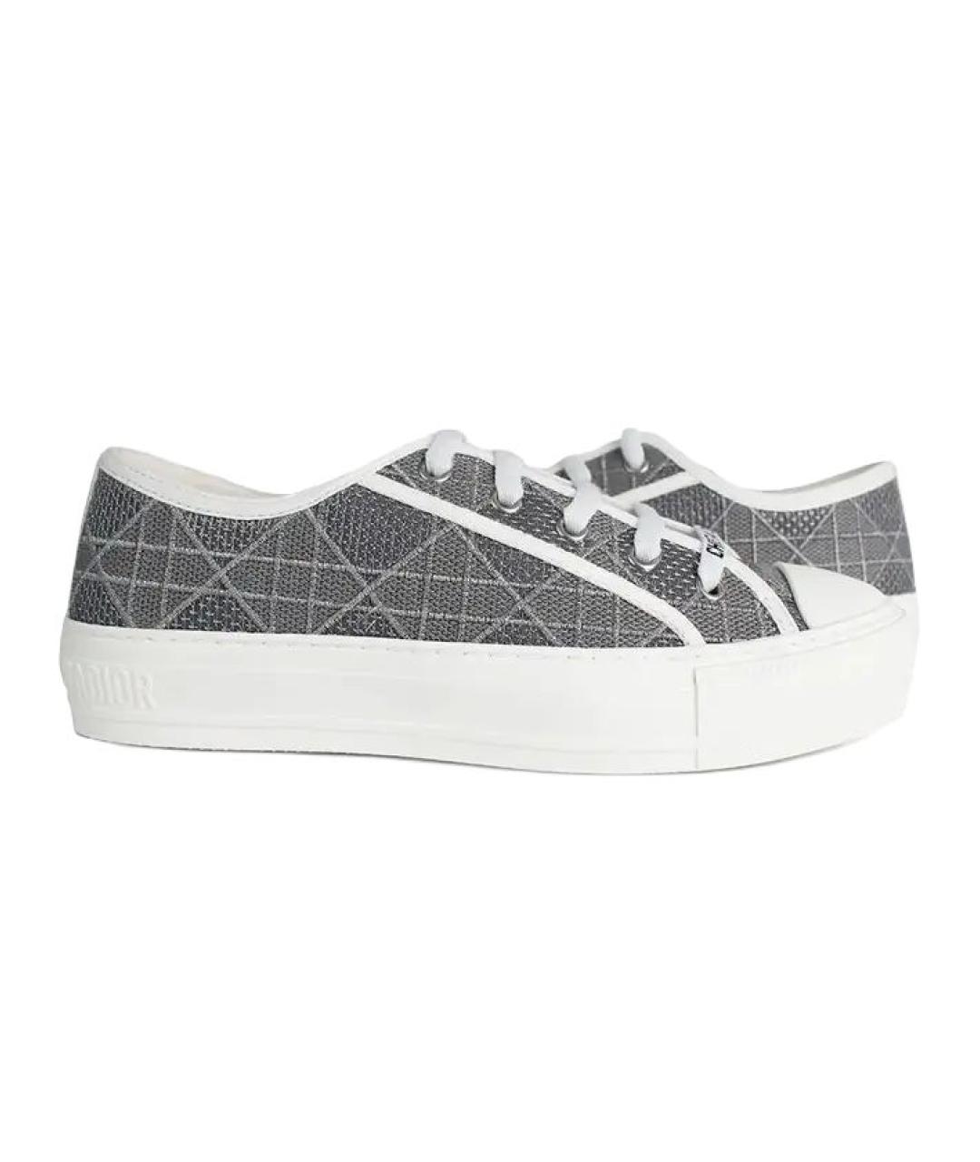 CHRISTIAN DIOR Серые текстильные кеды, фото 6