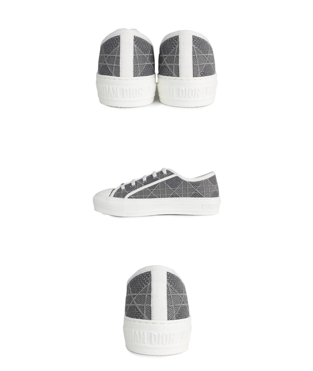 CHRISTIAN DIOR Серые текстильные кеды, фото 2