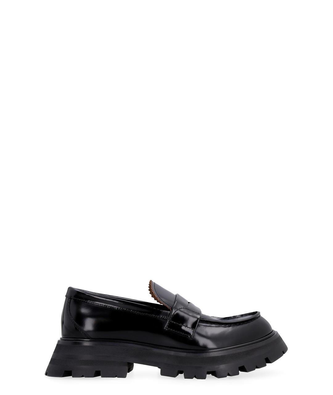 ALEXANDER MCQUEEN Черные кожаные лоферы, фото 1
