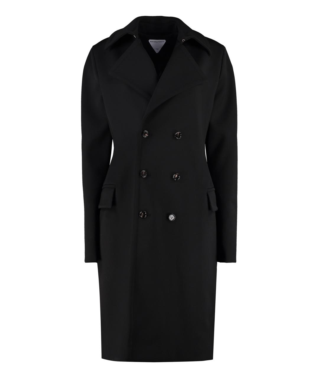 BOTTEGA VENETA Черное шерстяное пальто, фото 1