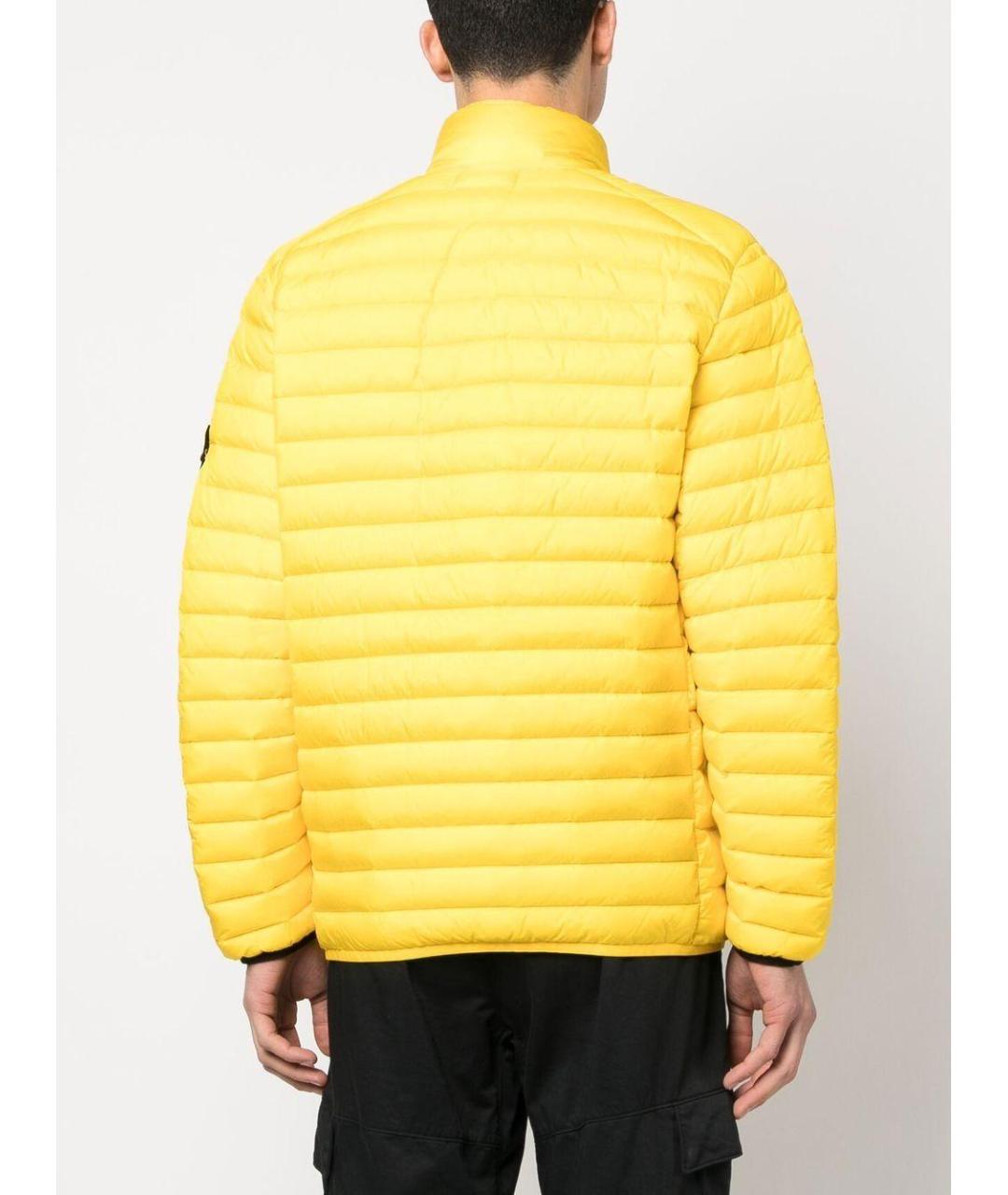 STONE ISLAND Желтая полиэстеровая куртка, фото 4