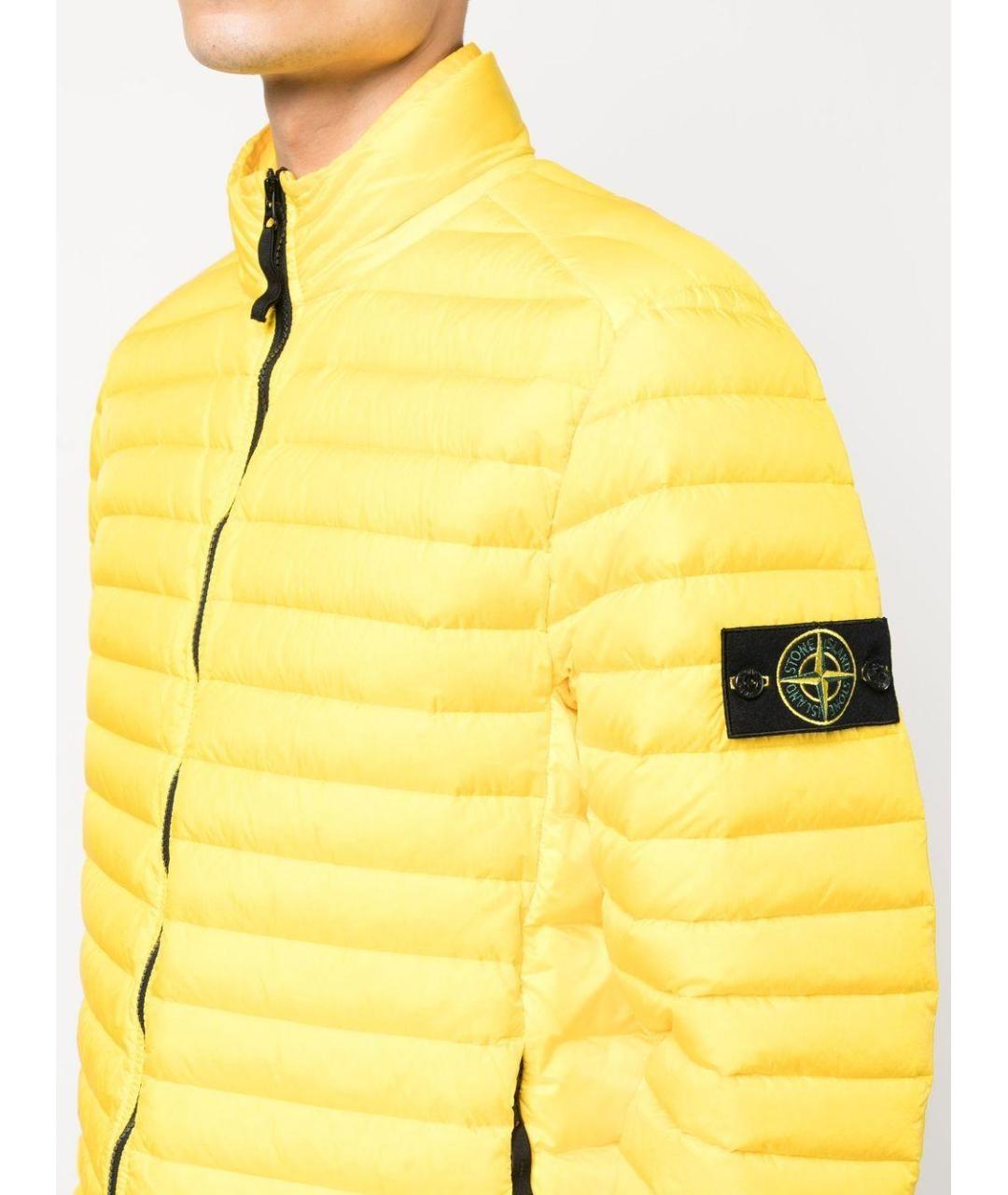 STONE ISLAND Желтая полиэстеровая куртка, фото 5