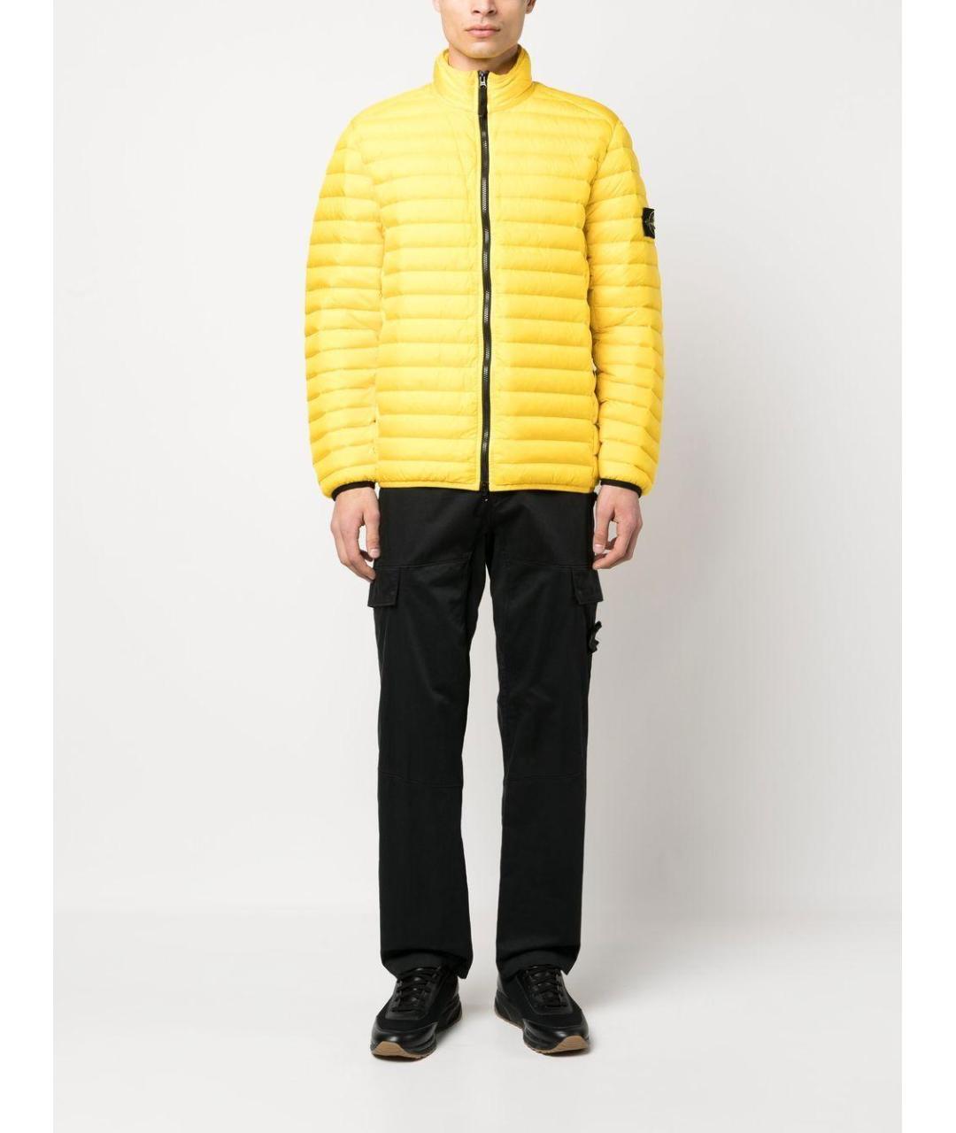 STONE ISLAND Желтая полиэстеровая куртка, фото 2