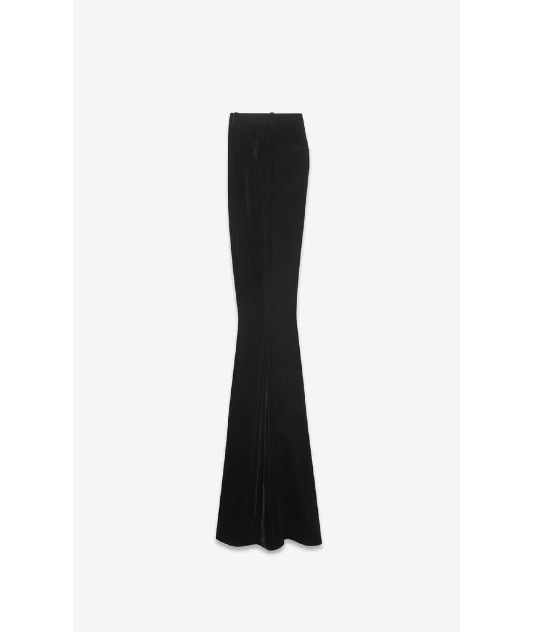 SAINT LAURENT Черные бархатные брюки широкие, фото 2