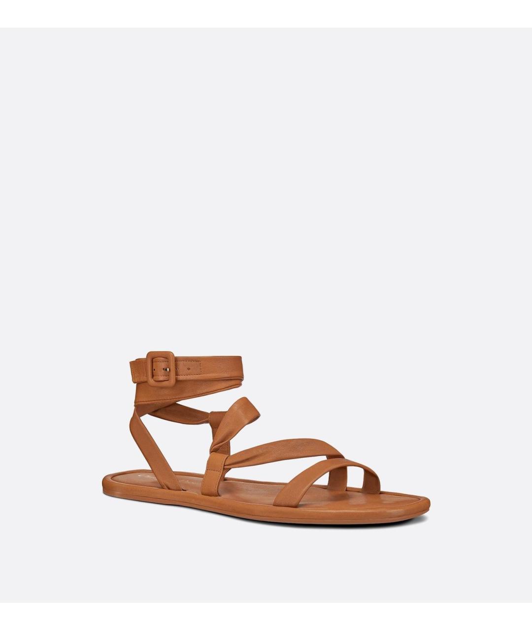 CHRISTIAN DIOR Коричневые кожаные балетки, фото 2