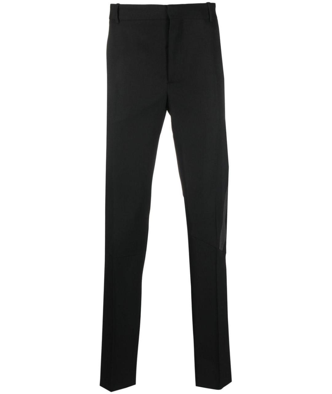 ALEXANDER MCQUEEN Черные шерстяные повседневные брюки, фото 1