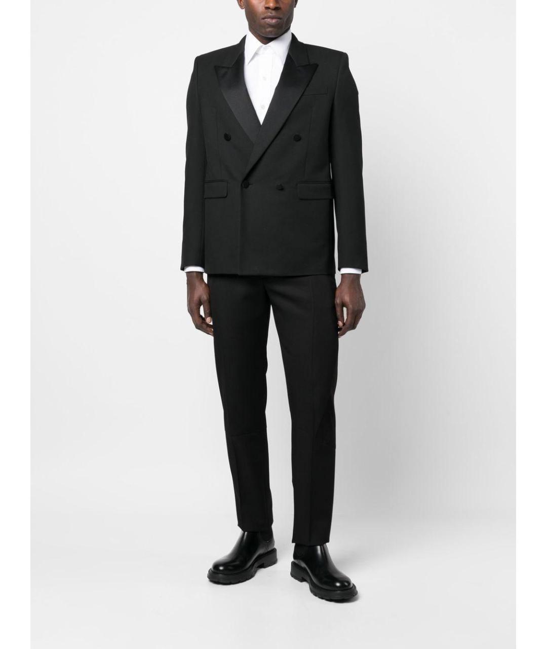 ALEXANDER MCQUEEN Черные шерстяные повседневные брюки, фото 2