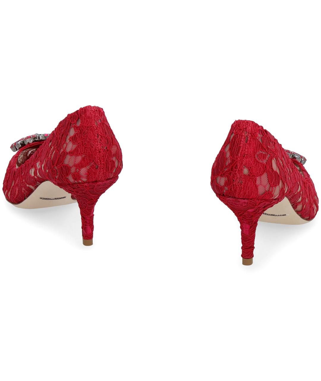 DOLCE&GABBANA Красные текстильные туфли, фото 4