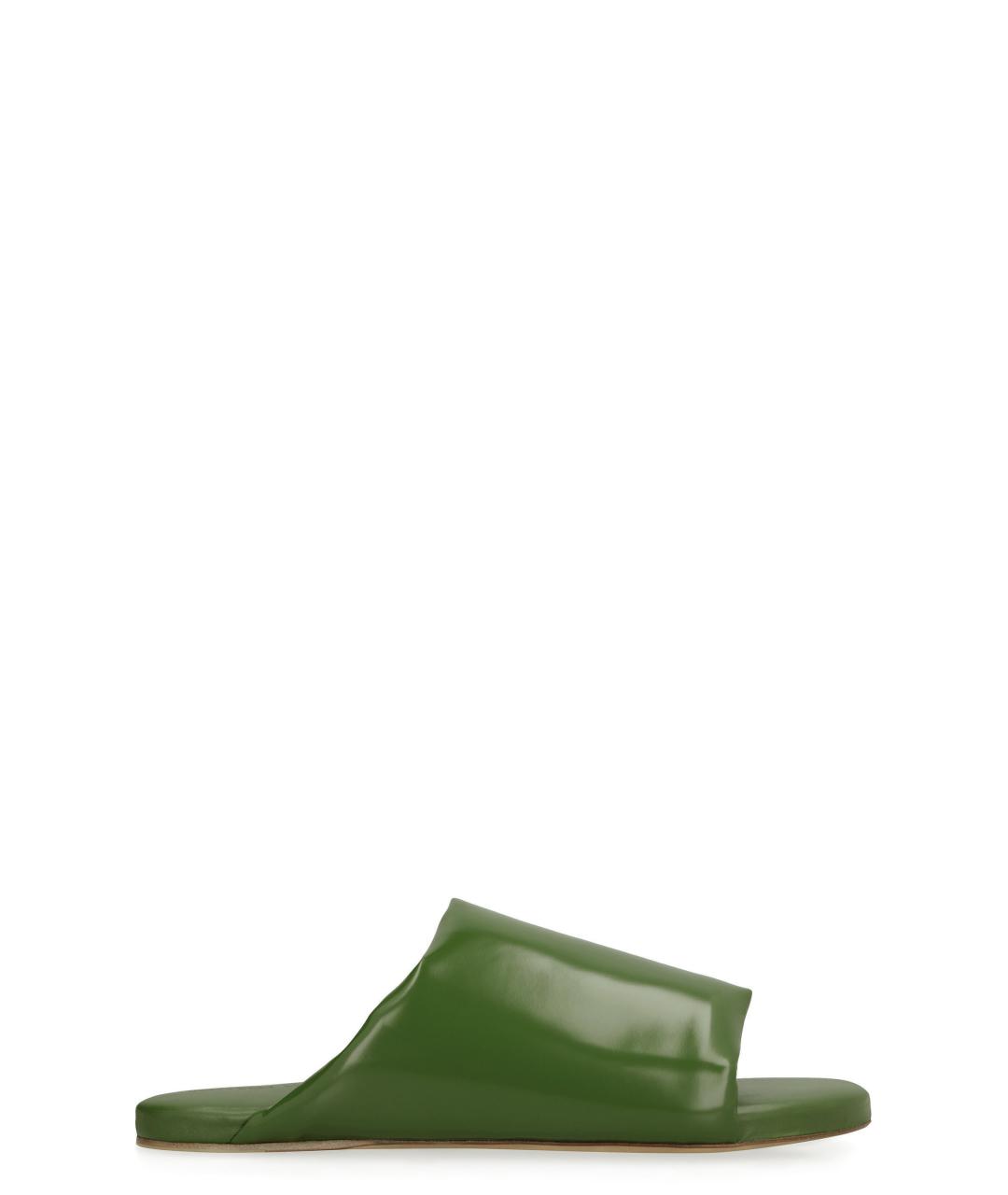 BOTTEGA VENETA Зеленые кожаные сандалии, фото 1