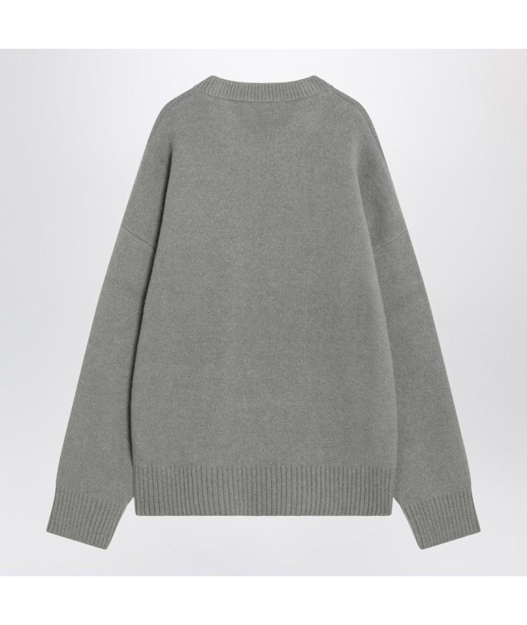 Ami Paris Серый шерстяной джемпер / свитер, фото 2