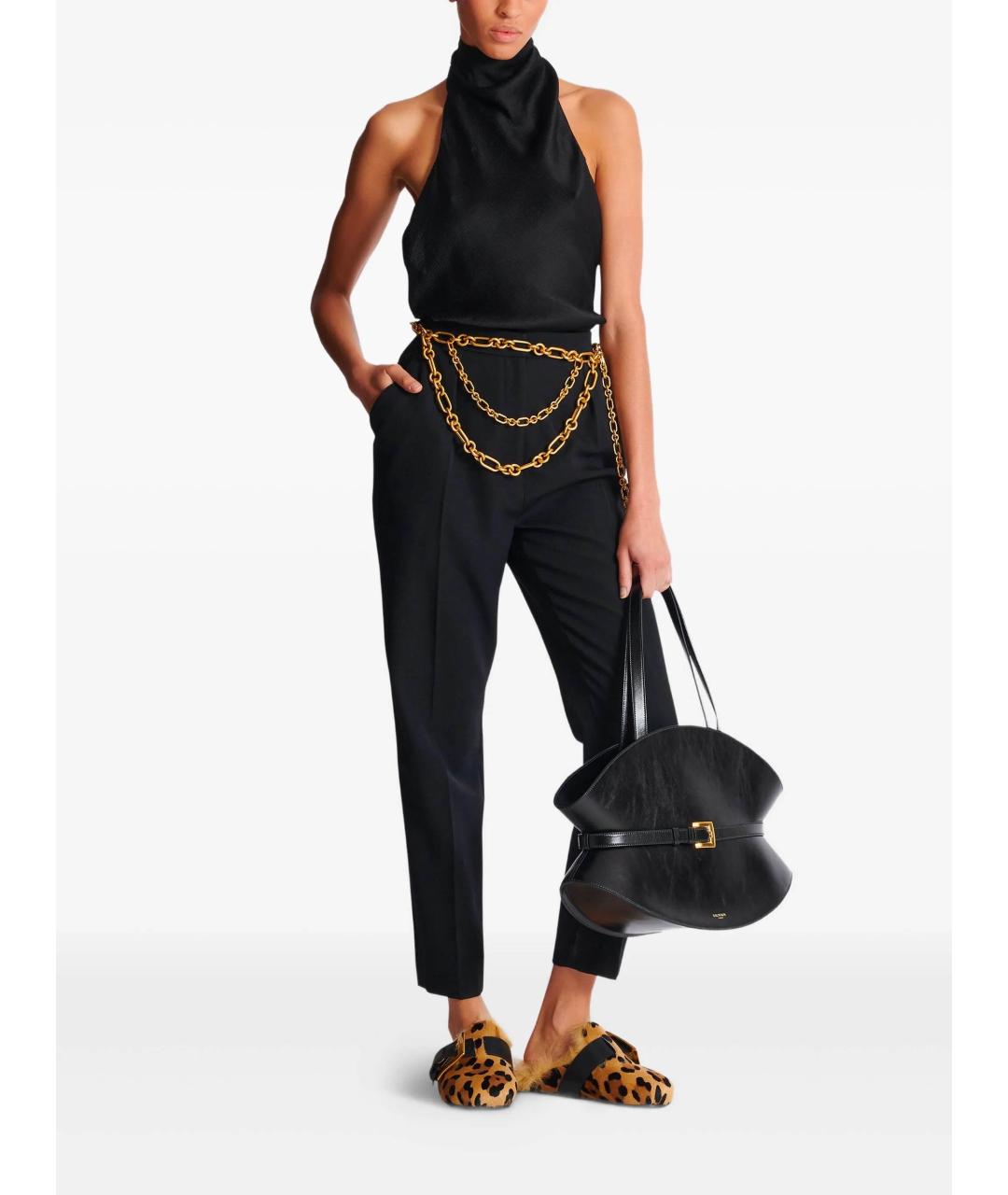 BALMAIN Черная шелковая блузы, фото 3