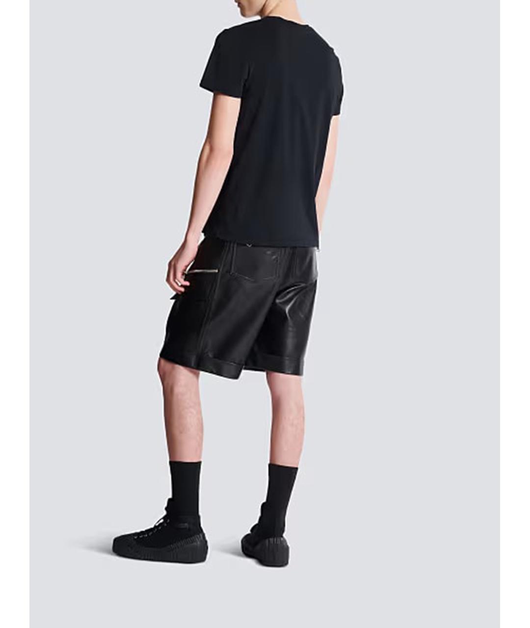 BALMAIN Черная хлопковая футболка, фото 3