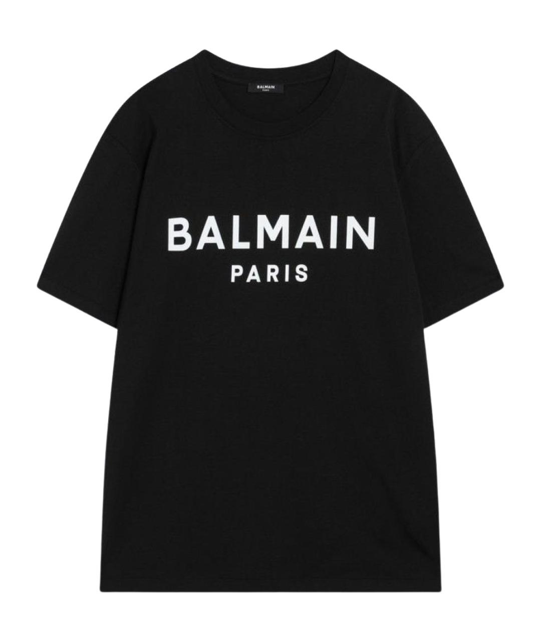 BALMAIN Черная хлопковая футболка, фото 1
