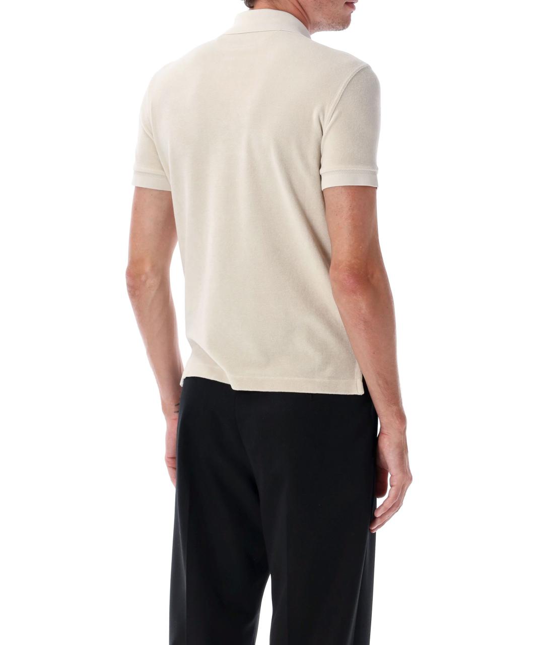 TOM FORD Белое хлопковое поло с коротким рукавом, фото 2
