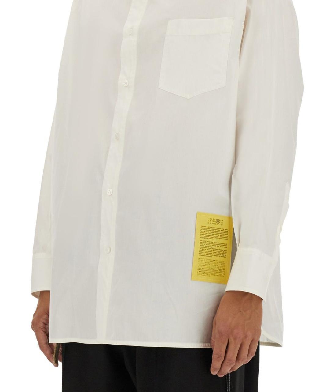 MM6 MAISON MARGIELA Белая хлопковая кэжуал рубашка, фото 5
