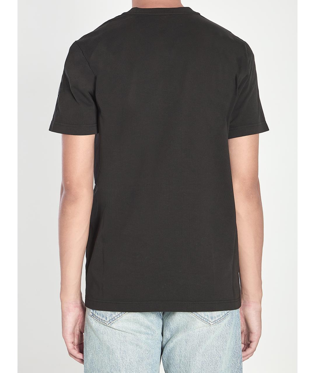 MONCLER Черная хлопковая футболка, фото 5