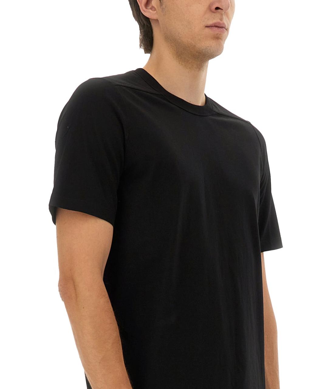 RICK OWENS Черная хлопковая футболка, фото 4