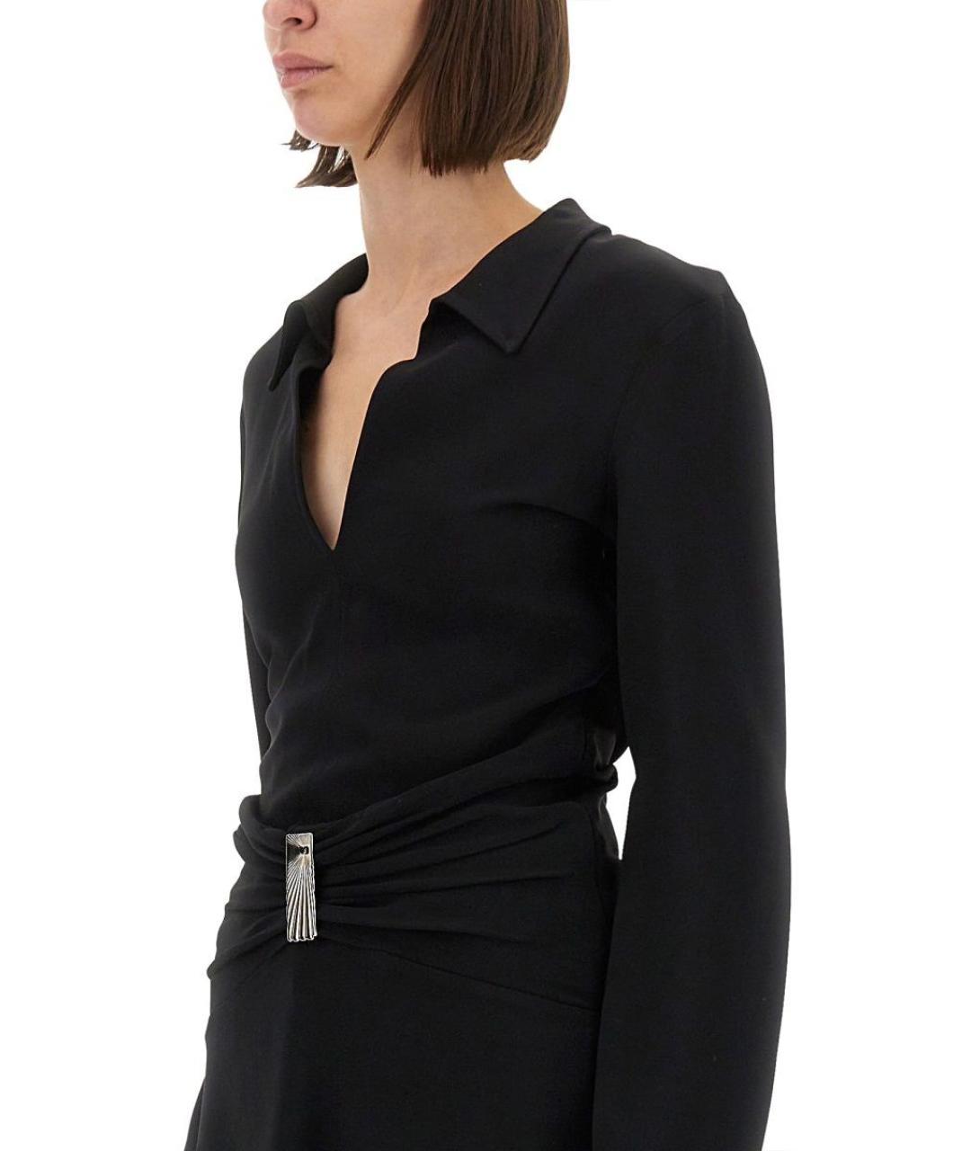 THE ATTICO Черное ацетатное повседневное платье, фото 5