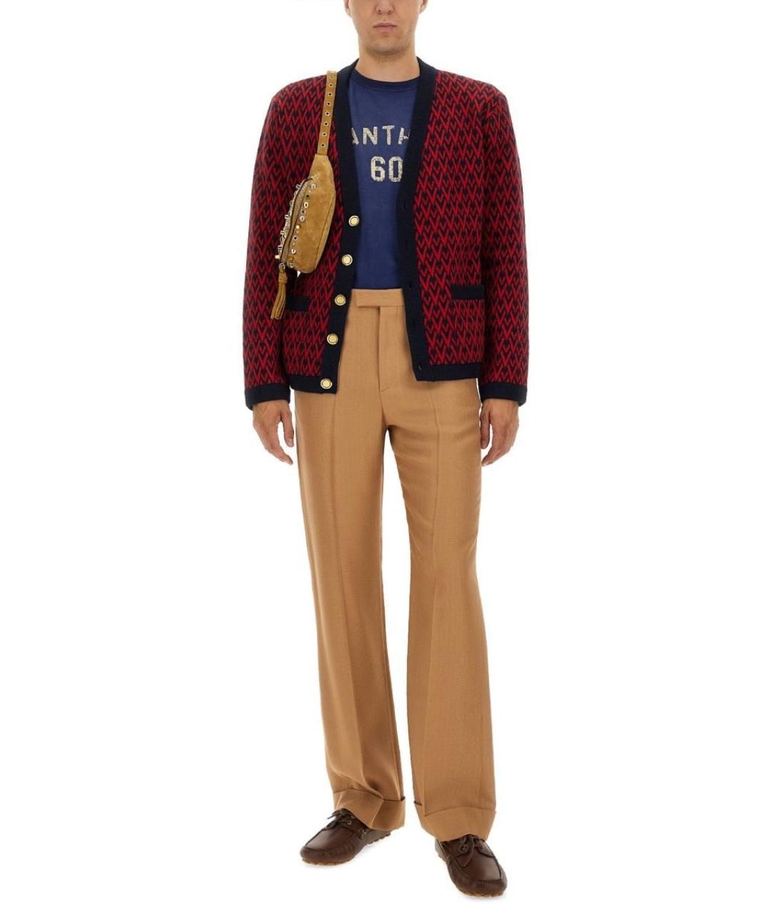 VALENTINO Бежевые вискозные классические брюки, фото 3